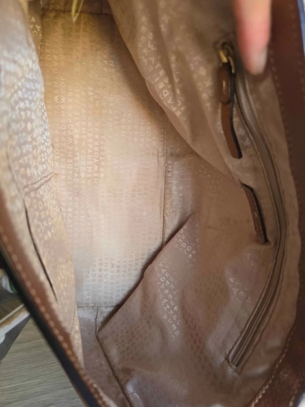 kate spade cognac brown leather satchel with tassel - Picture 7 of 7